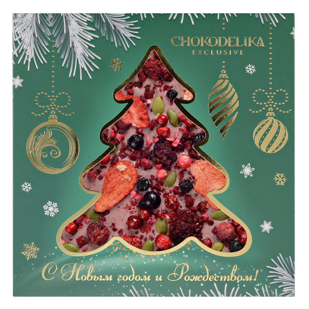 Шоколад белый "Ягодный бум", 150 г, новогодняя упаковка