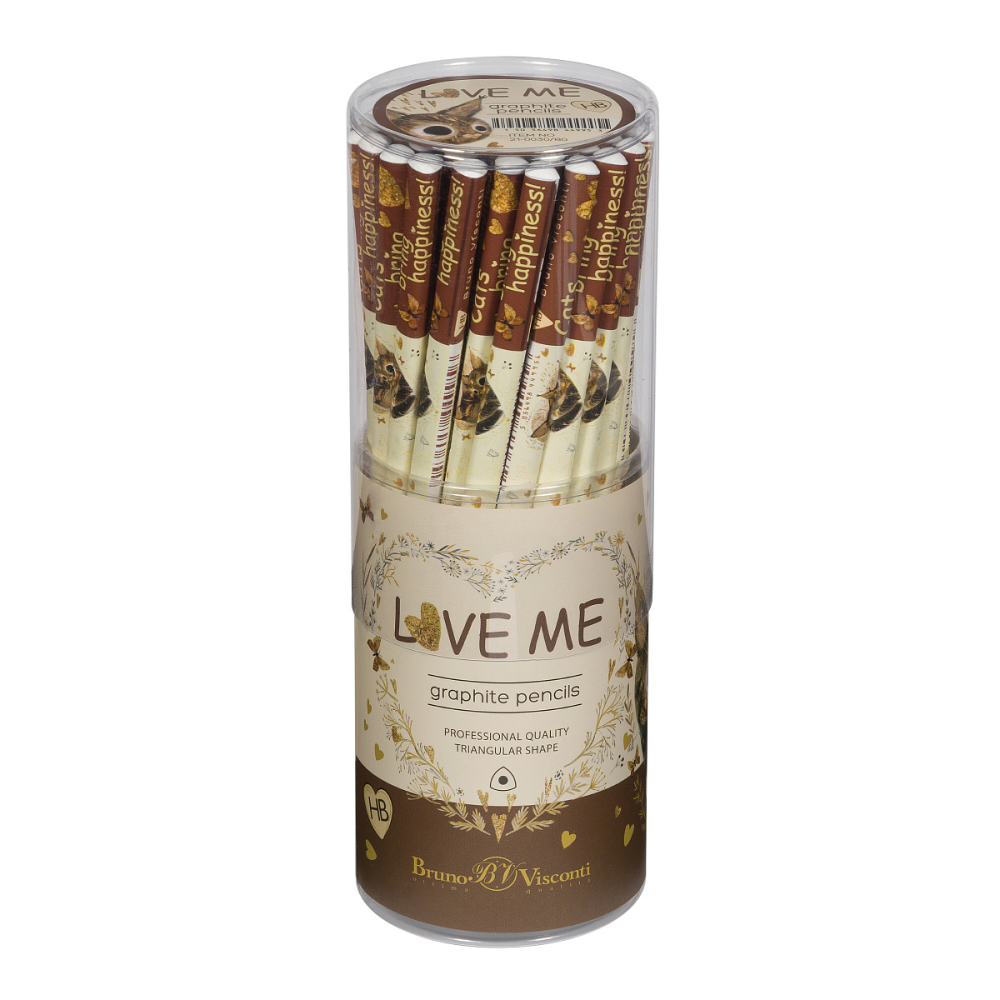 Карандаш чернографитный  "Love Me. Котики Приносят Счастье", HВ