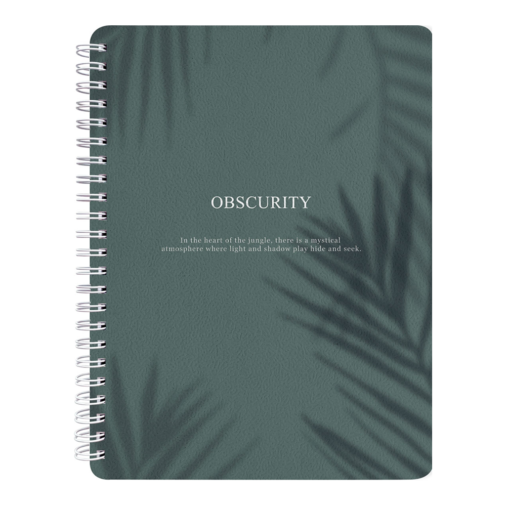 Тетрадь "Shadow", A5, 120 листов, клетка, спираль сбоку, зеленый