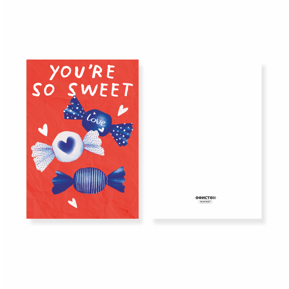 Открытка-стикерпак "You're so sweet", 3D, 105х74 мм