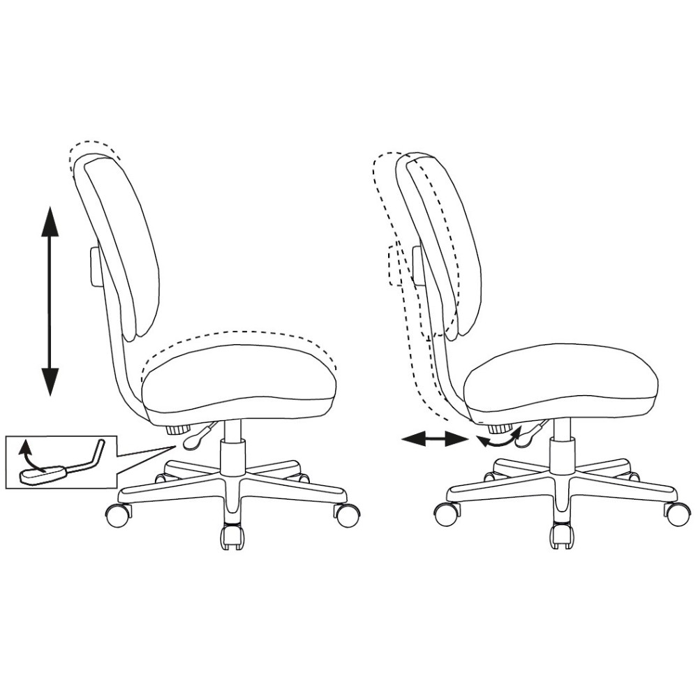 Кресло детское Бюрократ CH-W204NX, ткань, пластик, серый - 6