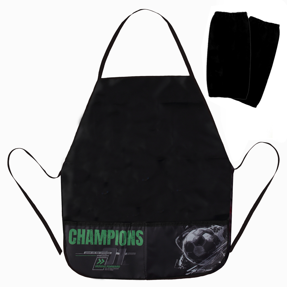 Фартук для труда "Champions" с нарукавниками, черный