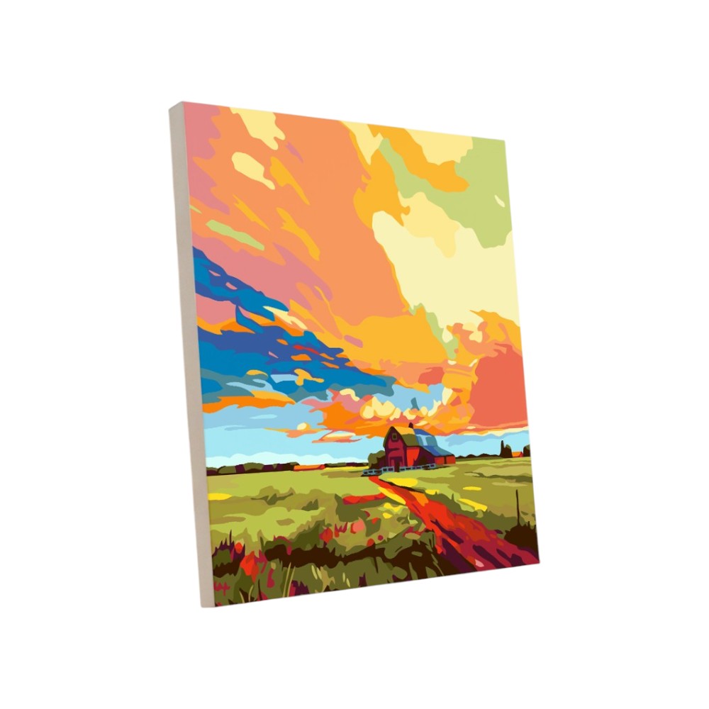 Картина по номерам "Закат за городом"