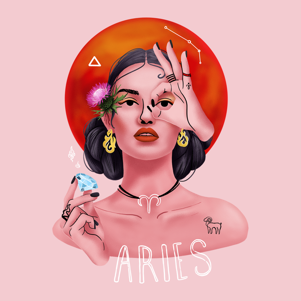 Футболка унисекс "Овен", розовый, XS-S