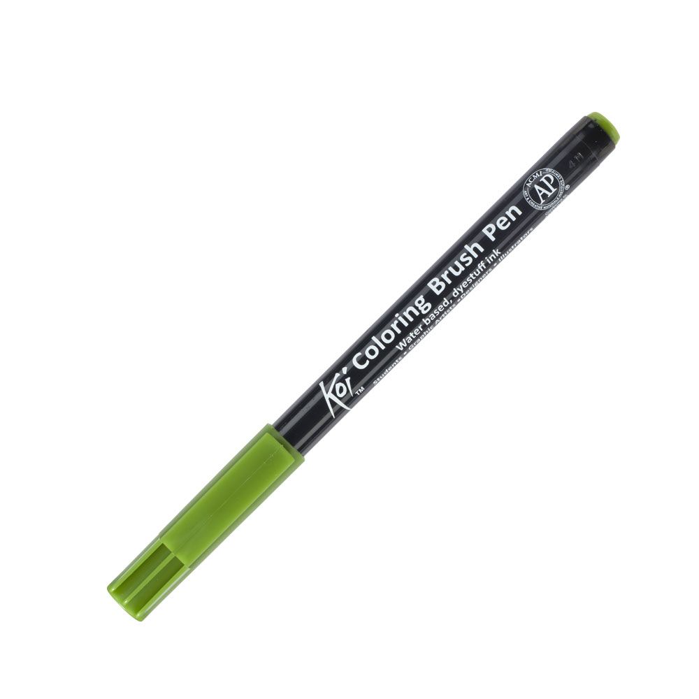 Маркер акварельный "Koi Color Brush", зеленый болотный