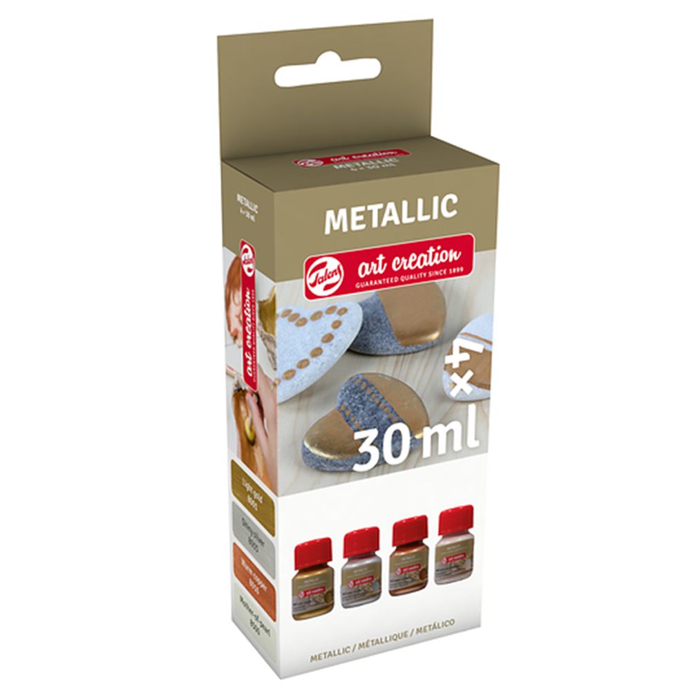 Набор декоративных красок "METALLIC" базовый , 30 мл, 4 цвета
