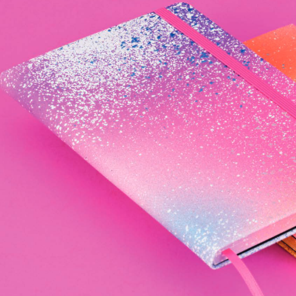 Блокнот "Color Spray creativity", А5, 96 листов, линейка, на резинке, розовый - 4