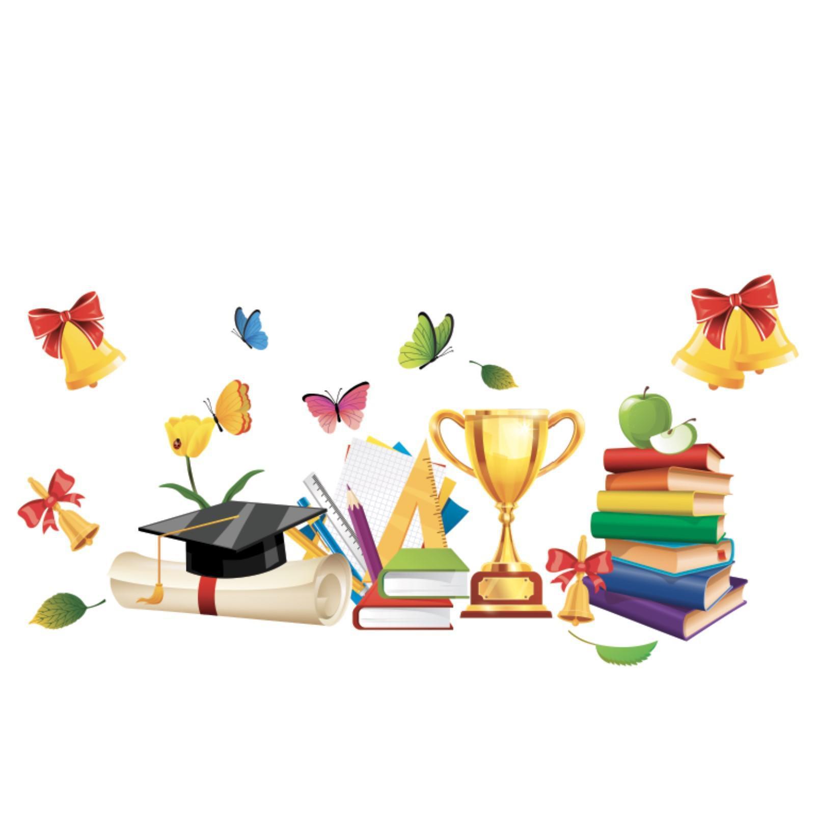 Наклейка декоративная "До свидания школа", 1 лист, 30x35 см