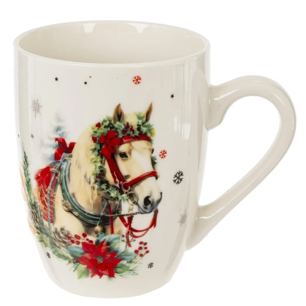 Кружка фарфоровая "Лошадь", 350 мл., разноцветный