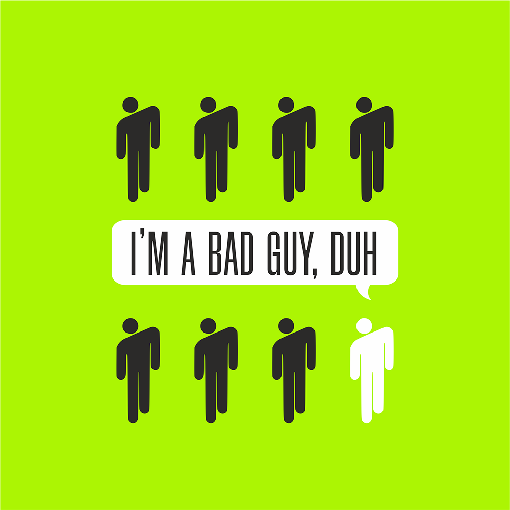 Скетчбук "I’m a bad guy", 12х12 см, 140 г/м2, 80 листов, зеленый луг