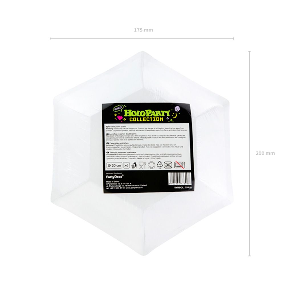 Тарелка бумажная "TPP29", 20 см, 6 шт, ассорти - 5