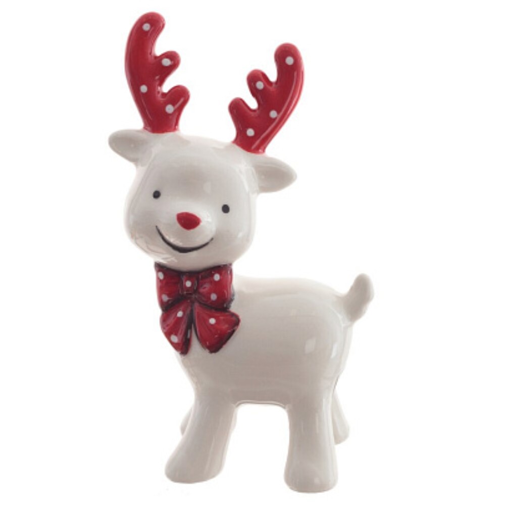 Фигурка "Олень",  6.5x.5x11 см, белый, красный