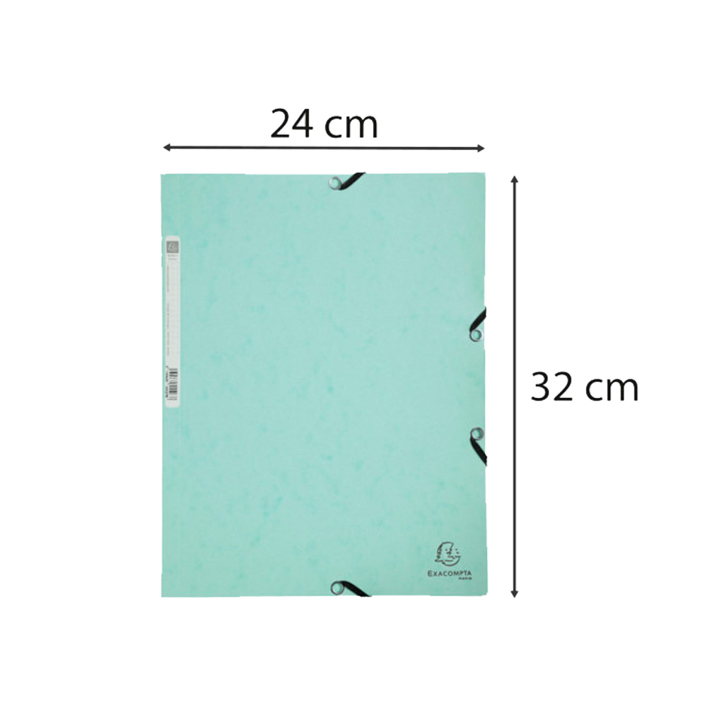 Папка на резинках "Aquarel", А4, 15 мм, картон, зеленый - 4