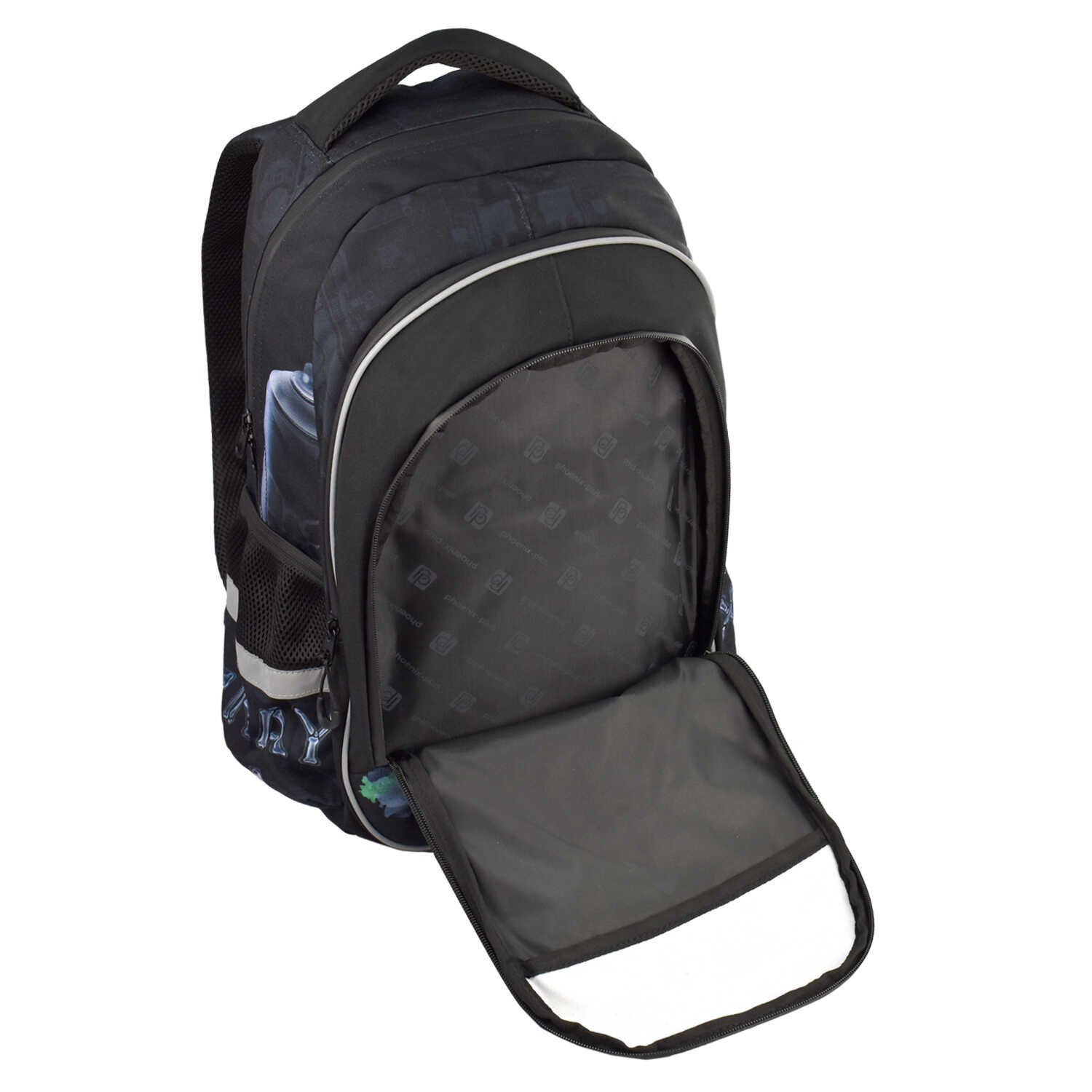 Рюкзак молодежный Феникс+ "Рентген"с уплотненной спинкой, черный - 6