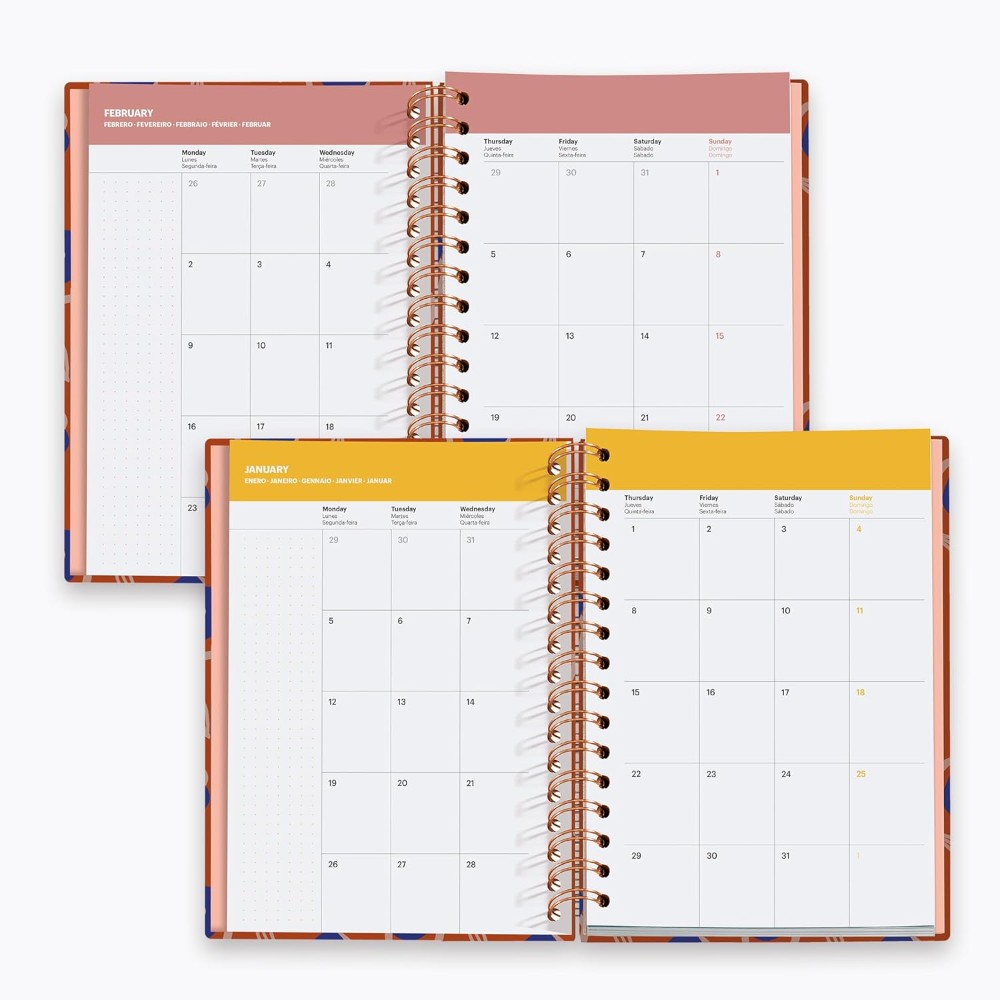 Ежедневник датированный "Flourish" 2026, A5, линейка, оранжевый - 4