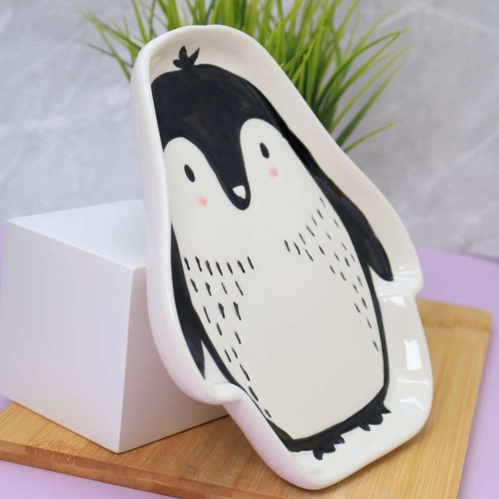 Тарелка керамическая "Peinguin plate", 20.5 см, белый, черный - 3