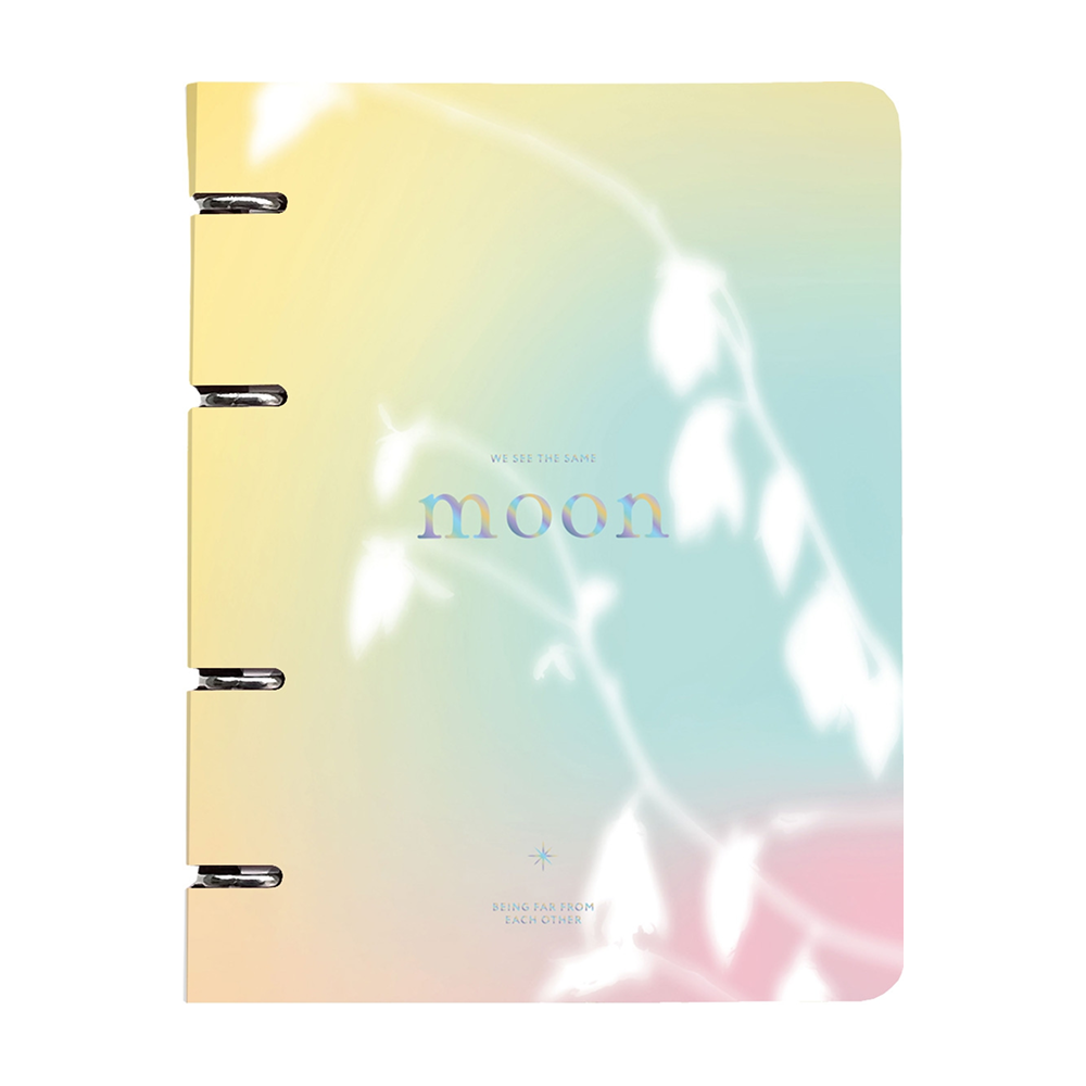 Тетрадь "Aurora луна", A5, 120 листов, клетка, на кольцах, разноцветный