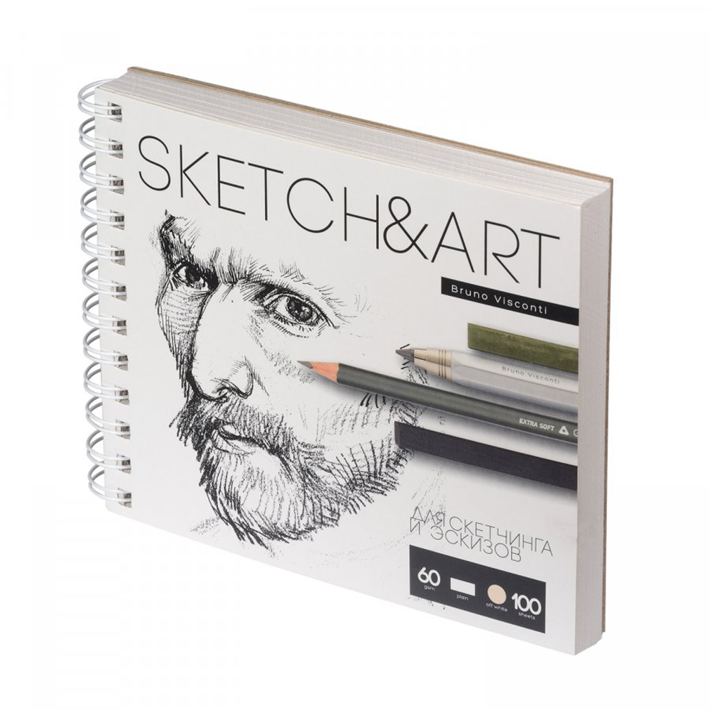 Скетчбук "Sketch&Art", 18x15.5 см, 60 г/м2, 100 листов