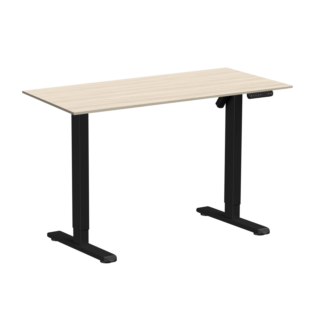 Стол с электроприводом WellDesk Basic 1200x675х18 черный/ясень шимо светлый (9191456+9197779)