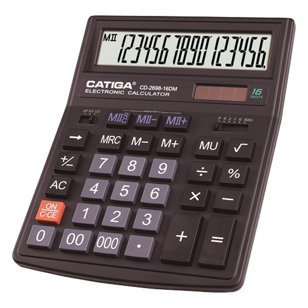 Калькулятор настольный CD-2698-16DM Catiga, 16-разрядный, пластик, черный