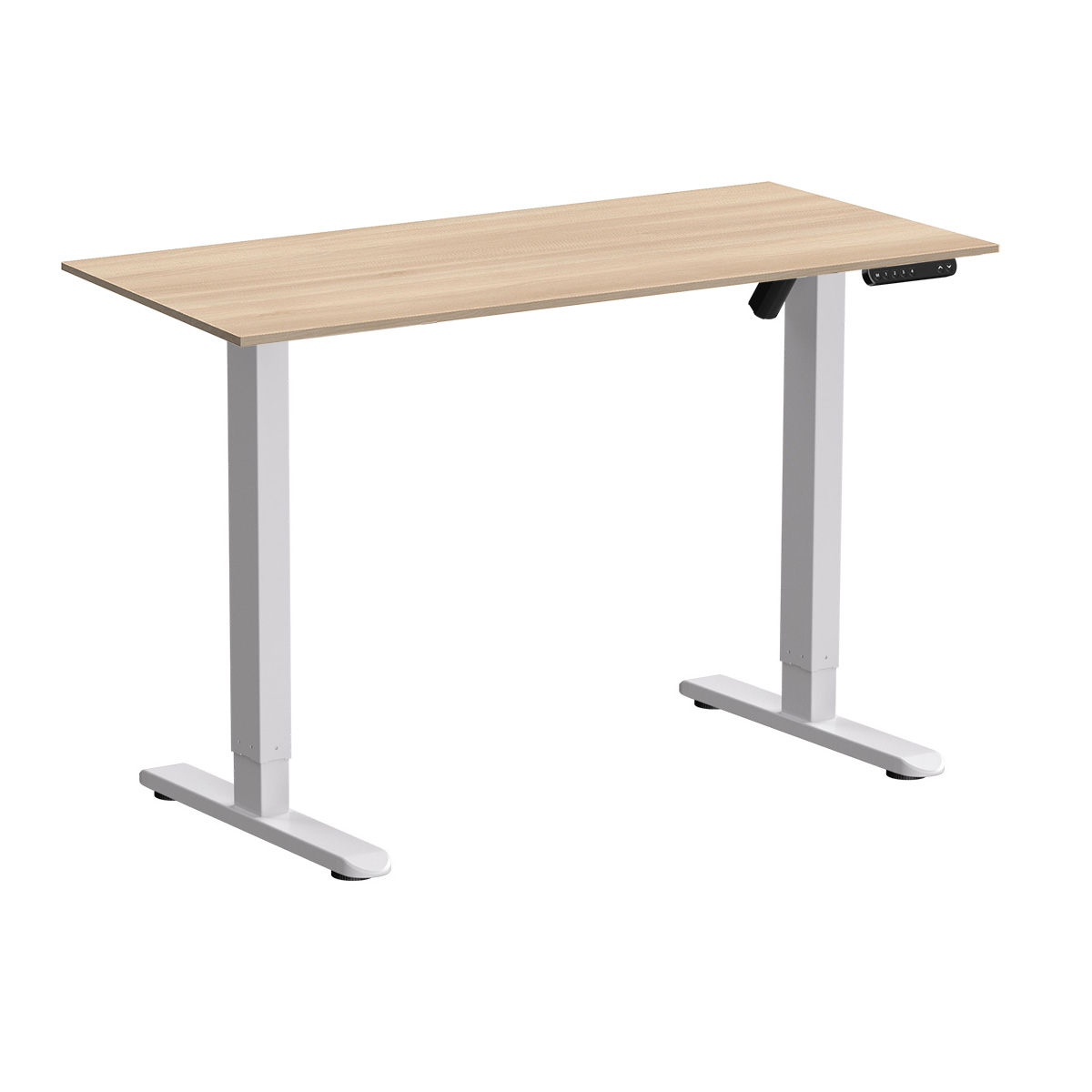 Стол с электроприводом WellDesk Basic 1300x675х18 белый/акация лэйкленд (9191460+9072453)