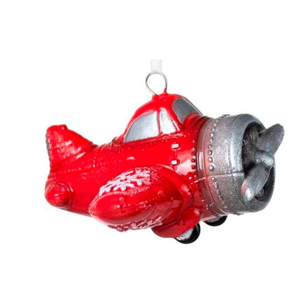 Украшение елочное "Самолет", разноцветный