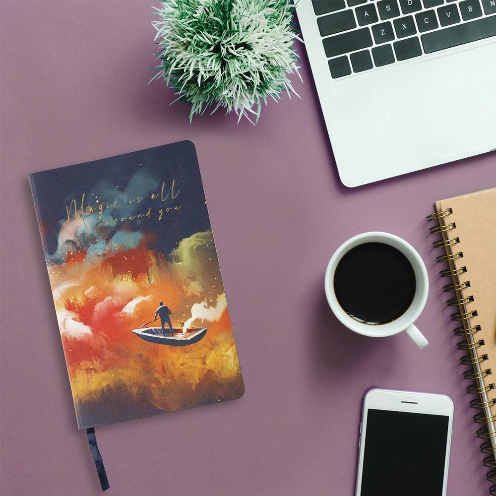 Ежедневник недатированный "Sky boat", А5, 136 страниц, синий - 7