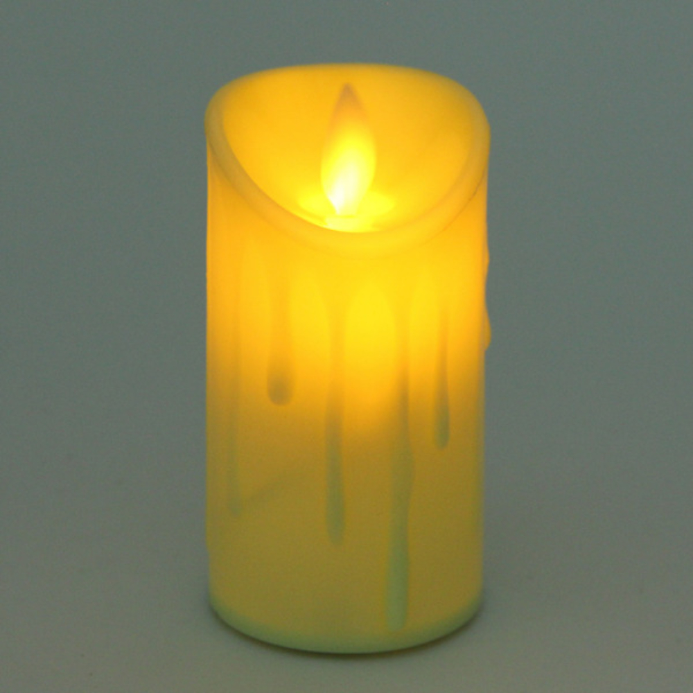 Свеча декоративная "Свеча - Капли воска", 50x90 мм, с подсветкой