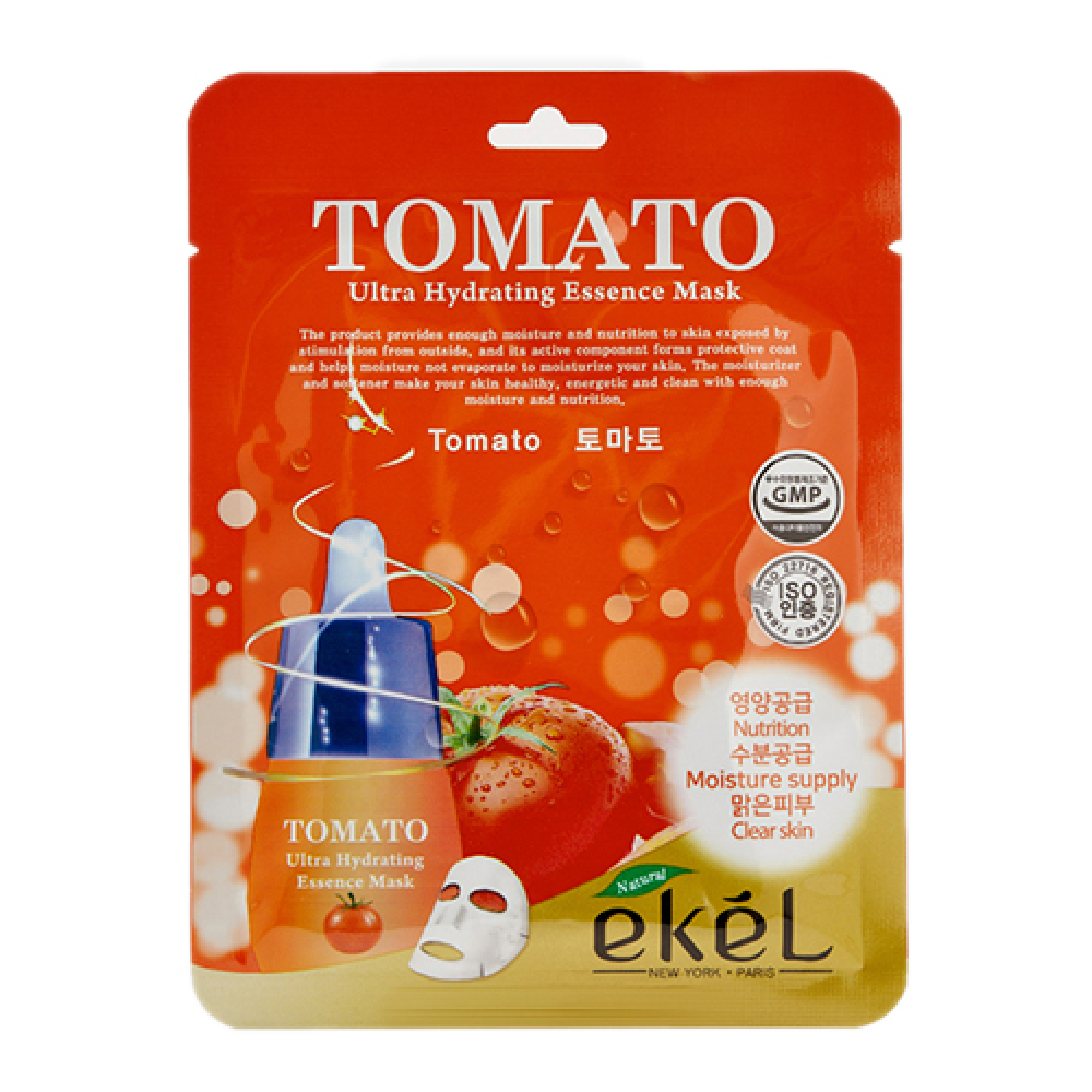 Маска лица тканевая "EKEL", с экстрактом томата