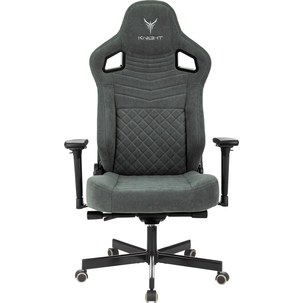 Кресло игровое Бюрократ Knight Hunter, искусственная замша, серый - 10