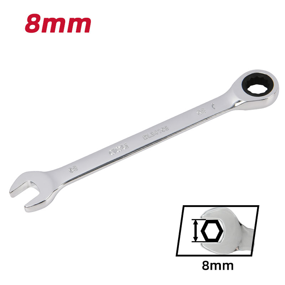 Ключ комбинированный Deli YS EDL34108, 8 мм, с трещоткой, 72 зуба - 6