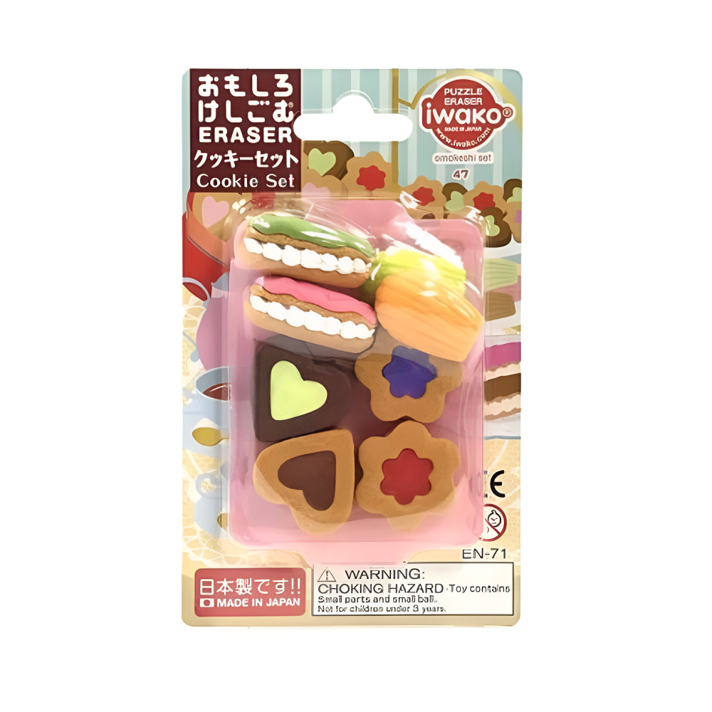 Набор ластиков "IWAKO Cookie Set", 6 шт, ассорти