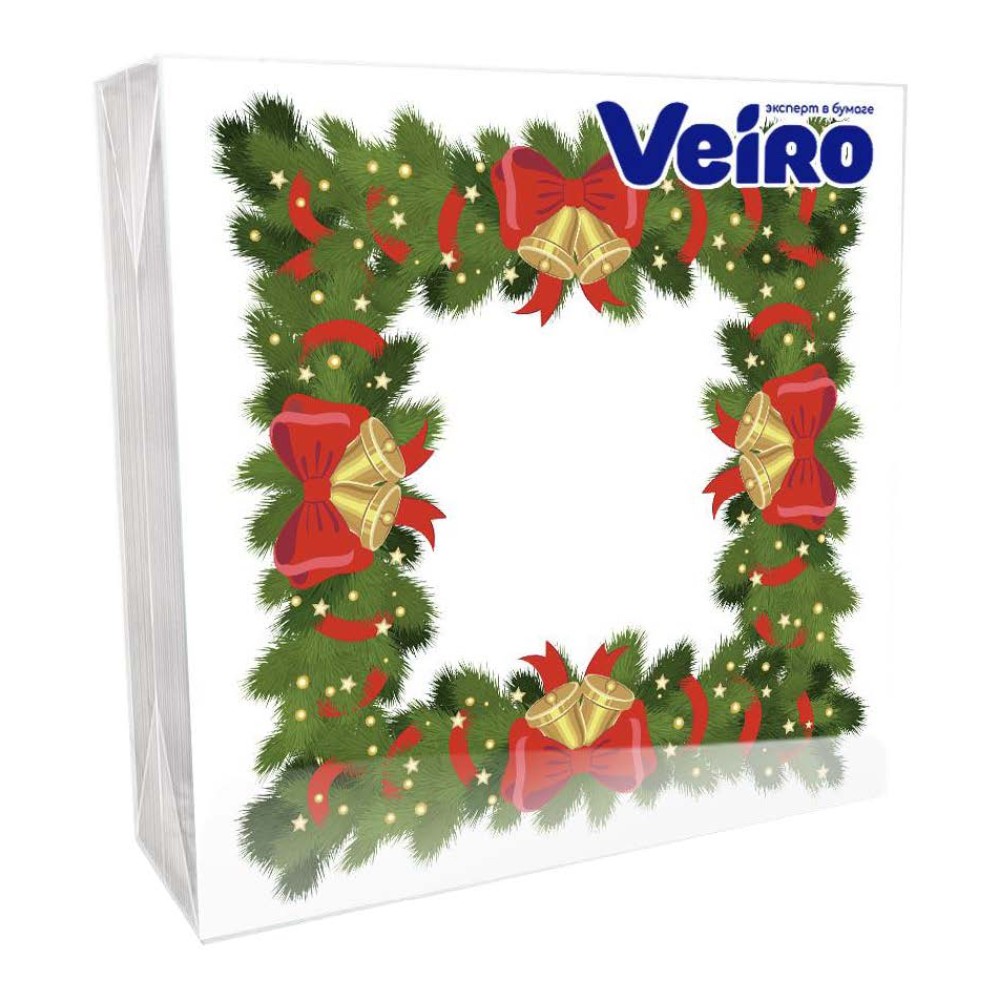 Салфетки бумажные Veiro, 33х33 см, с рисунком Омела, 20 шт