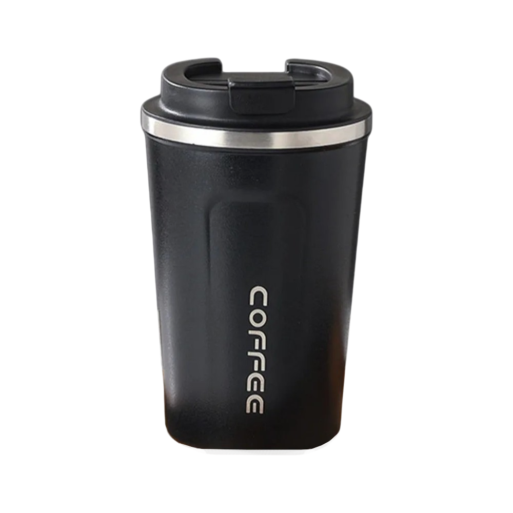 Кружка термическая "Mini coffee", сталь./пласт., 380 мл., черный