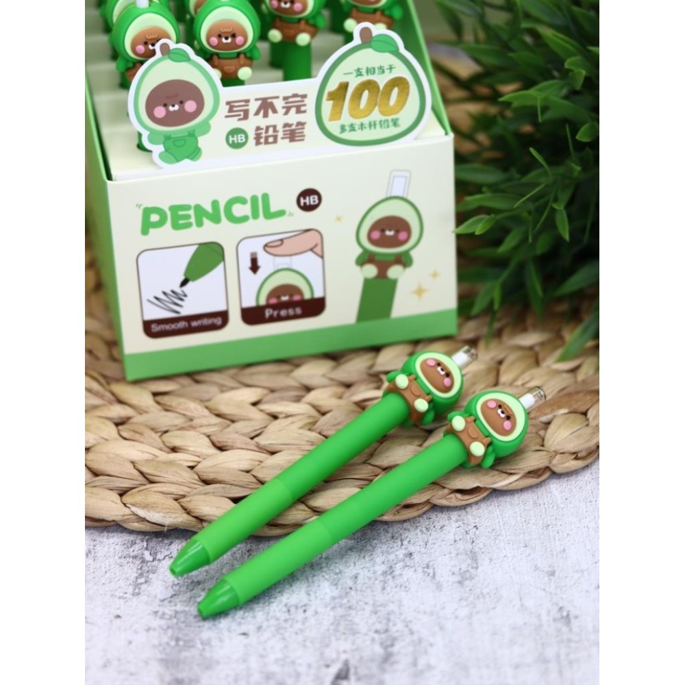 Карандаш вечный "Avocado-bears", ассорти - 6