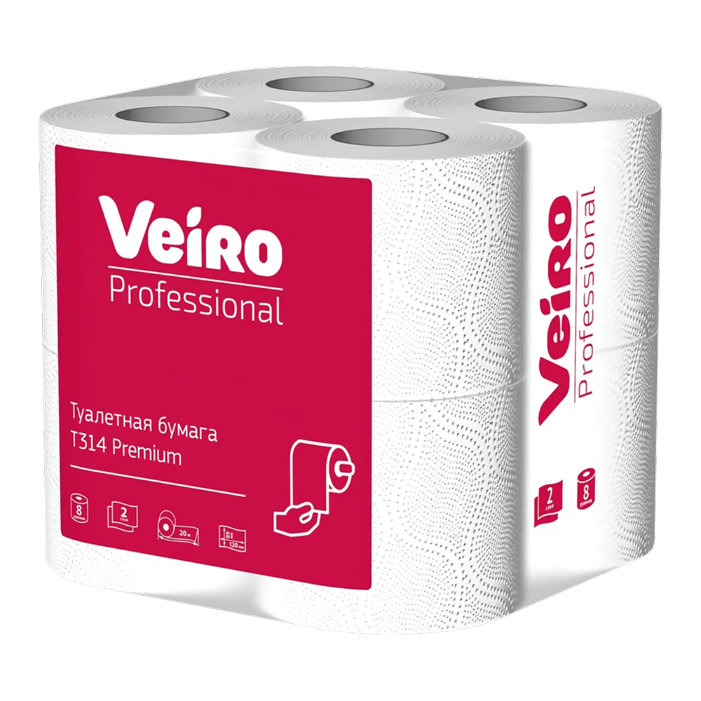 Бумага туалетная Veiro Professional Premium, 6 рулонов, 2 слоя, 20 м - 3