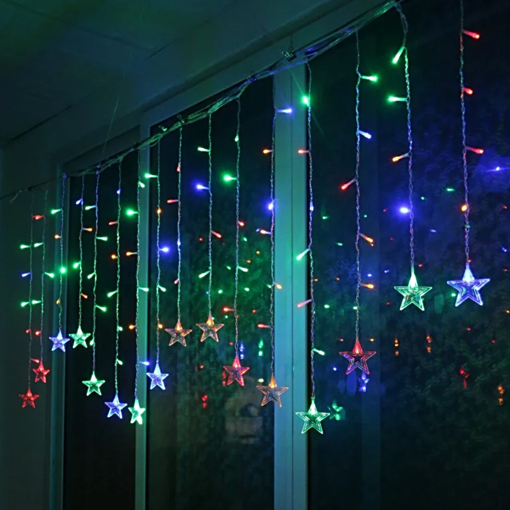 Гирлянда электрическая LED "Занавес. Звезда", мультиколор - 6