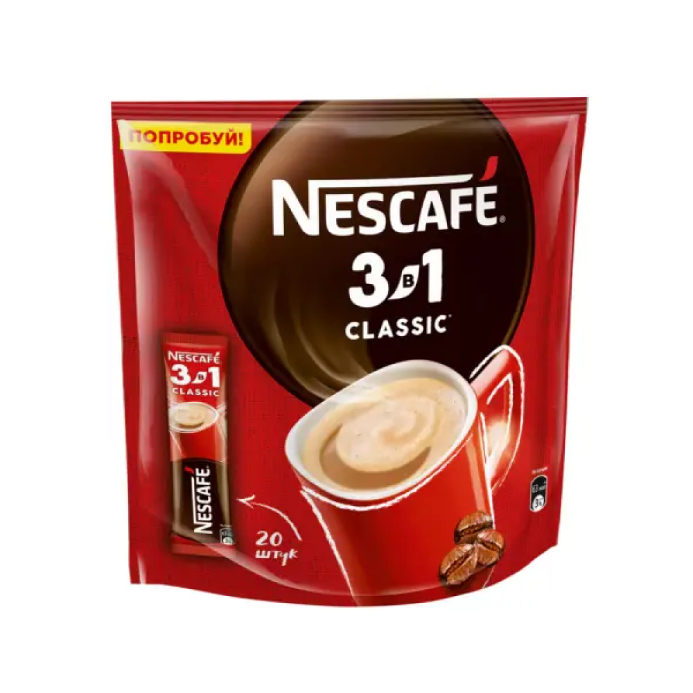 Кофейный напиток "Nescafe" 3в1, растворимый, 20 шт./упак.
