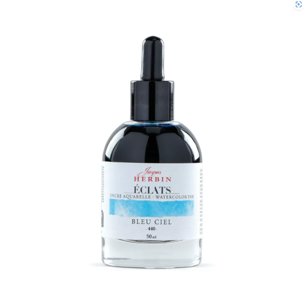 Чернила акварельные "Herbin. Eclats", небесный синий, 50 мл.