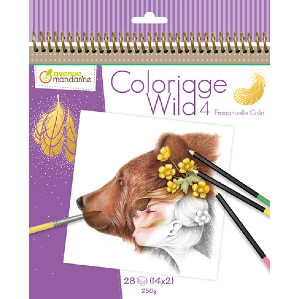 Раскраска на английском языке "Colouring book Wild 4", Emmanuelle Colin