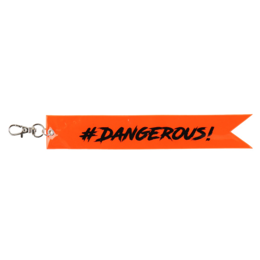 Брелок "Dangerous", светоотражающий, оранжевый