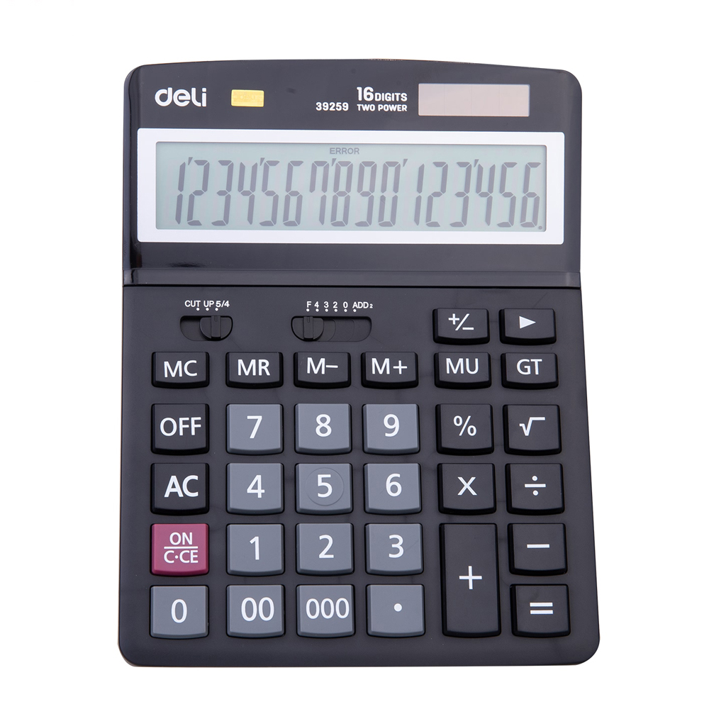Калькулятор настольный Deli "39259", 16-разрядный, черный