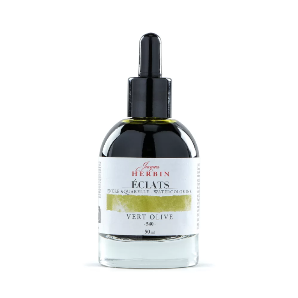 Чернила акварельные "Herbin. Eclats", оливковый зеленый, 50 мл.