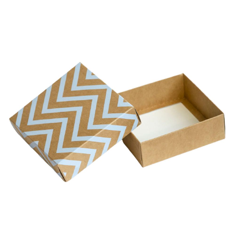 Коробка подарочная "Зигзаг", 12x12x4 см, голубой