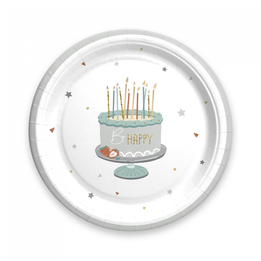 Тарелка бумажная "Г12", 18 см, 6 шт, ассорти - 5