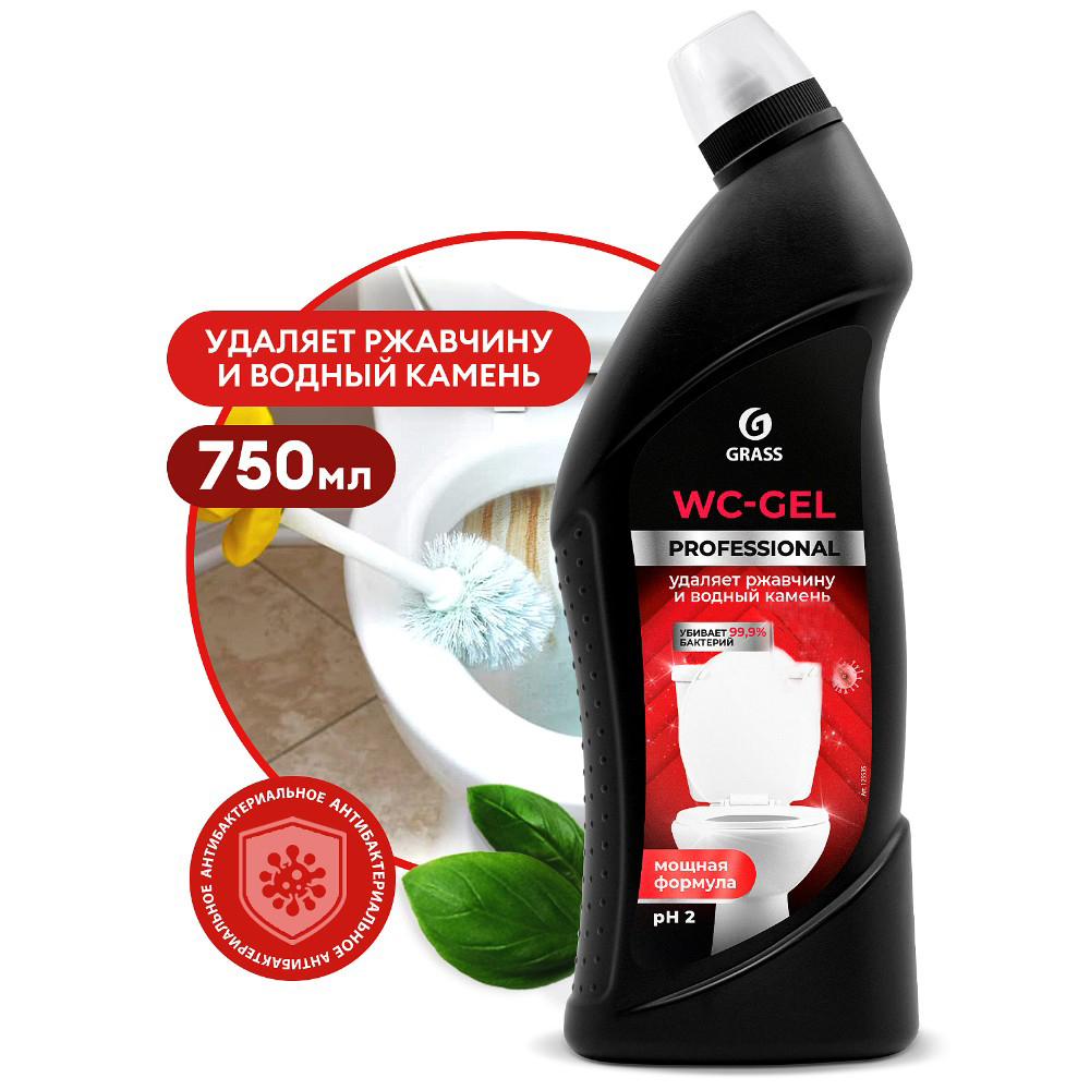 Средство чистящее для туалетных и ванных комнат "WC-gel Professional", 750 мл