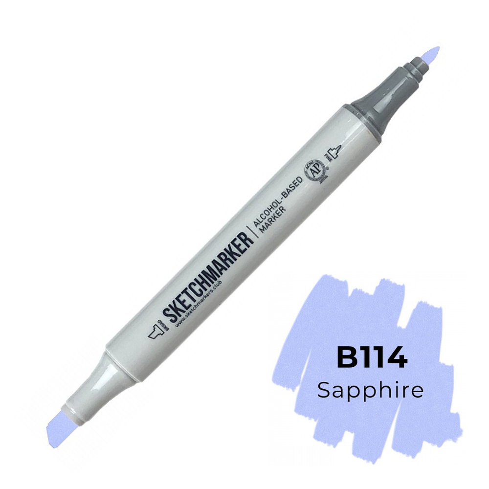 Маркер перманентный двусторонний "Sketchmarker", B114 сапфир