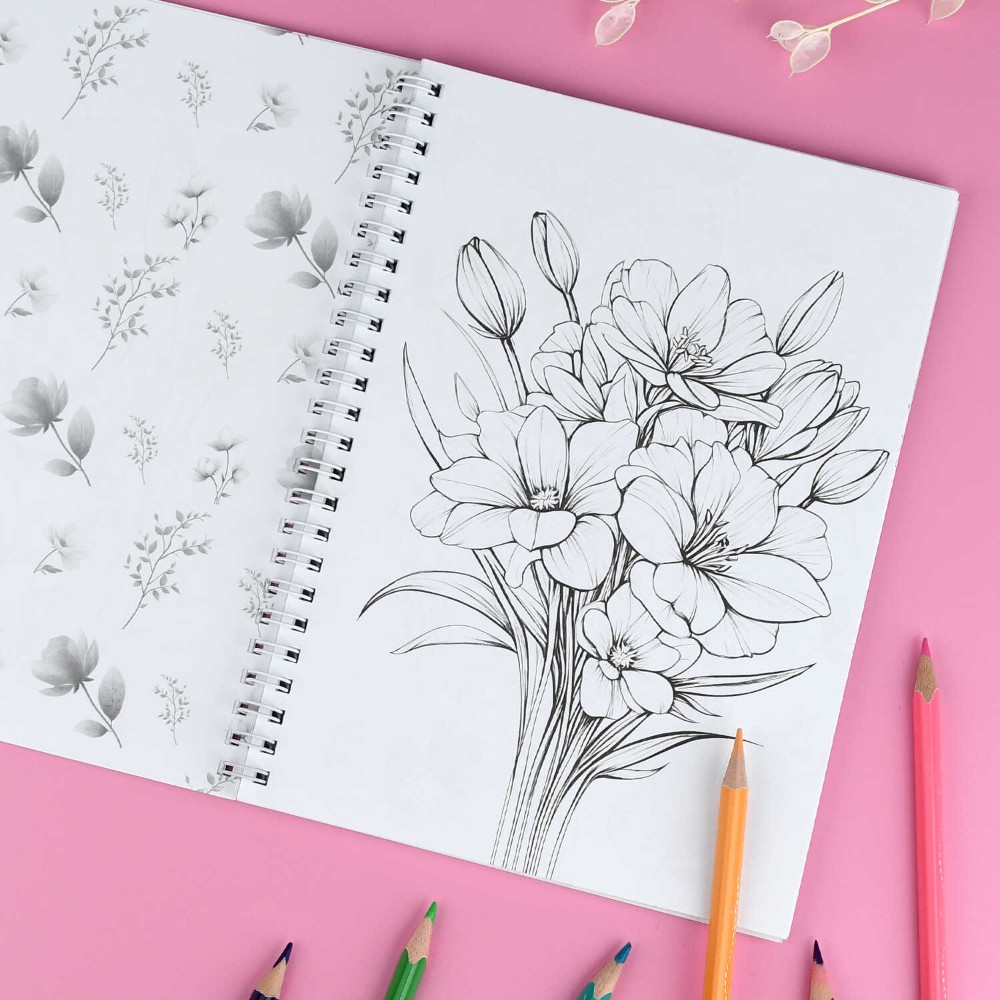 Раскраска "Красивая раскраска. Цветы" - 4