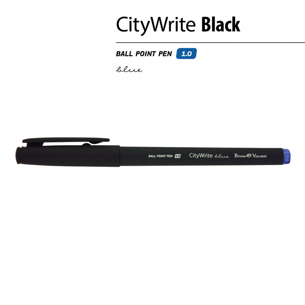 Ручка шариковая "CityWrite Black", 1.0 мм, черный, стерж. синий