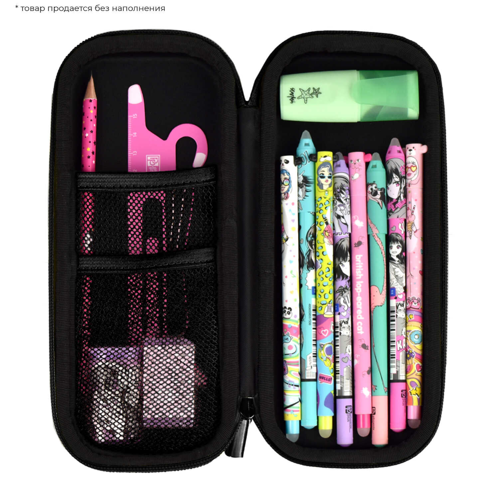 Пенал "Желейные мишки" 1 отделение, черный - 3